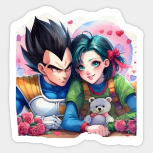 Vegeta & Bulma Valentine's Day Sticker